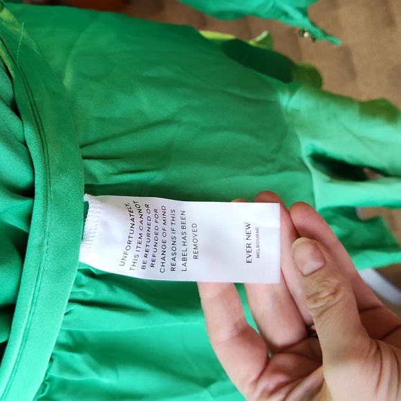 EVER NEW MATILDA SATIN MINI DRESS -SIZE 2- ENERGETIC JADE NWT - Picture 9 of 10